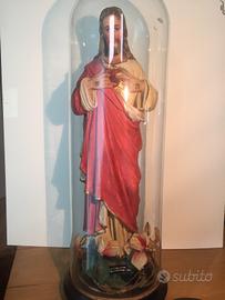 Sacro cuore in gesso da comò