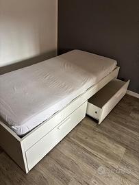 Letto singolo IKEA con cassettoni + materasso