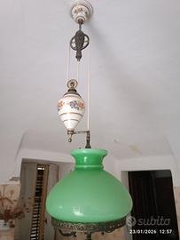Lampadario a carrucola vintage