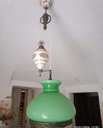 Lampadario a carrucola vintage