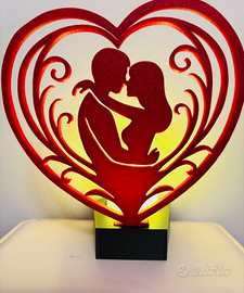 Decorazione Porta Tealight Coppia Abbracciata Love