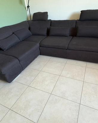 Divano letto angolare in tessuto