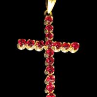 Croce oro 750 certificata testata con rubini