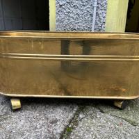 Fioriera ovale in ottone