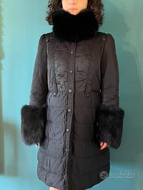 Piumino tg 46 con collo e polsini in pelliccia