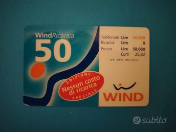 SCHEDA RICARICA TELEFONICA WIND EDIZIONE SPECIALE