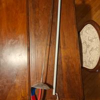 sciabola mancina scherma, maschera guanto passante