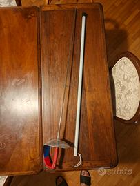 sciabola mancina scherma, maschera guanto passante