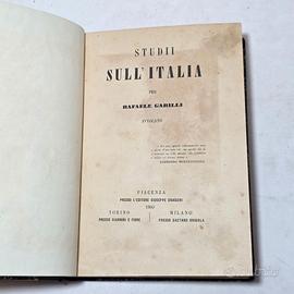 Libro Antico 1860 Studii sull'Italia Garilli