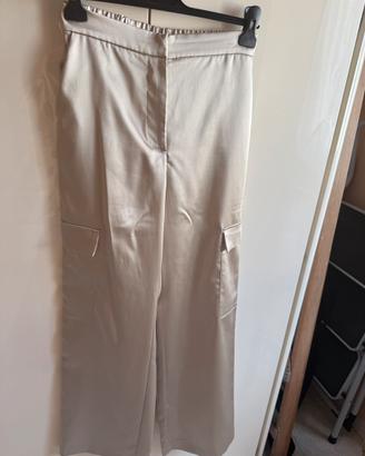 Pantaloni cargo satinati