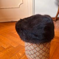Cappello vintage pelliccia nera anni 50
