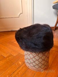 Cappello vintage pelliccia nera anni 50