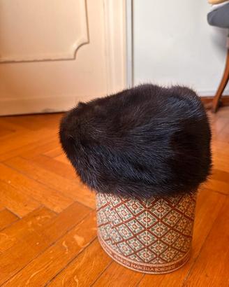 Cappello vintage pelliccia nera anni 50