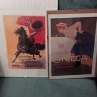 coppia di stampe pubblicitarie d'epoca