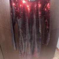 vestito brillantinato rosso