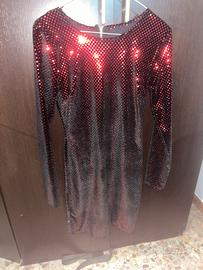 vestito brillantinato rosso