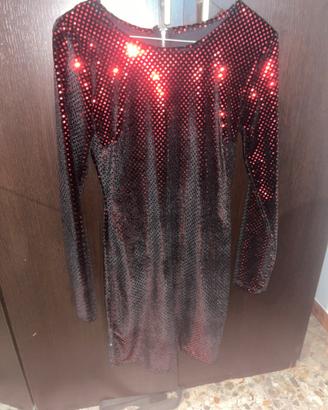 vestito brillantinato rosso