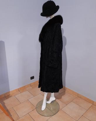 Pelliccia vintage astrakan nero