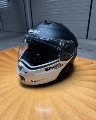 Casco Blauer Sky apribile nero opaco e bianco Uomo