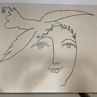 Quadro su mdf Picasso grande tavola colombe