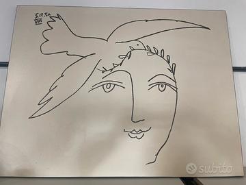 Quadro su mdf Picasso grande tavola colombe