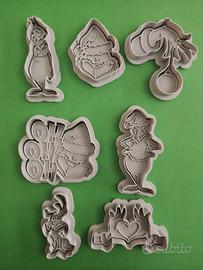 Set 7 Formine Grinch per Biscotti tema Natale