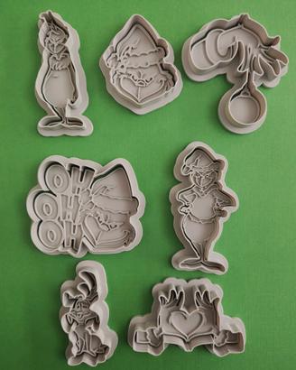 Set 7 Formine Grinch per Biscotti tema Natale