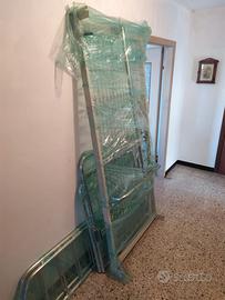 Letto ospedaliero regolabile alluminio con ruote