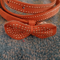 Tre cinture Alcott arancione e cammello