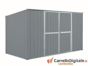 Casetta giardino in Acciaio 345x186 grigio chiaro