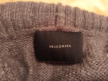 maglione Fracomina donna grigio lurex collo alto