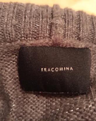 maglione Fracomina donna grigio lurex collo alto