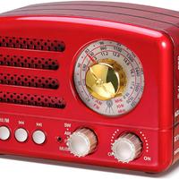 Radio portatile vintage di colore rosso USB