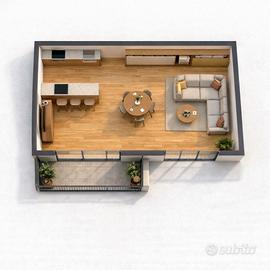 Open space con balcone a Giussano-posto auto