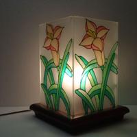 Lampada vintage vetri dipinti a mano