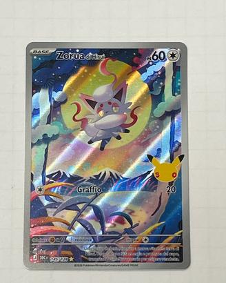 Carta pokemon 30esimo anniversario Zorua di Hisui