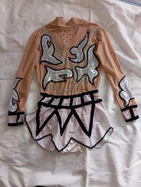 Body bianco/nero per ginnastica ritmica