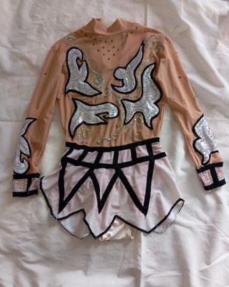 Body bianco/nero per ginnastica ritmica