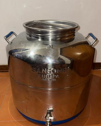 Fustino Saldato Europa Sansone Inox 50 Litri