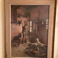 Stampa d’arte classica con scena di caccia e cani