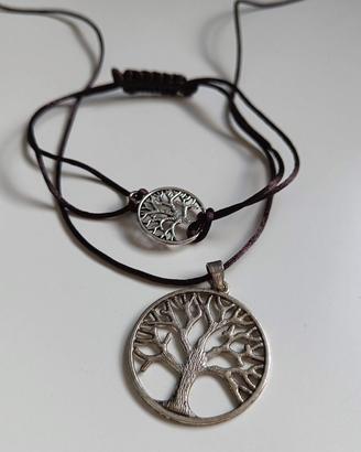 Collana e braccialetto albero della vita