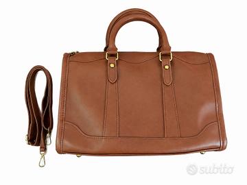 Borsa a bauletto marrone con tracolla removibile