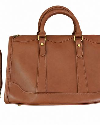 Borsa a bauletto marrone con tracolla removibile
