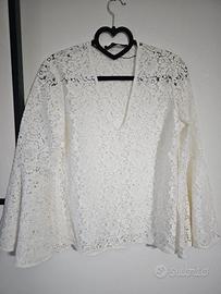 Blusa in pizzo bianco Zara Woman – nuova