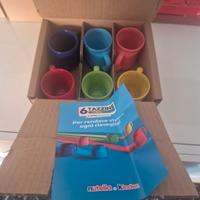 Set 6 Tazzine Colorate Nutella in vetro Borgonovo