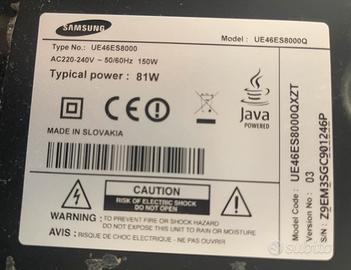 Tv samsung smart 43” anno 2013 righe su lato dx