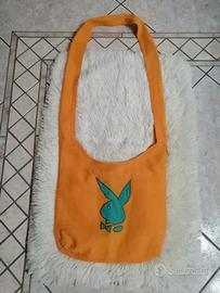 Borsa in stoffa a tracolla arancione Playboy. 
