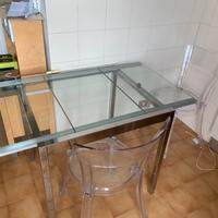 Tavolo ikea in vetro  (glivarp) + 2 sedie