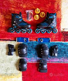 Pattini a Ruote allineate a led + set protezione