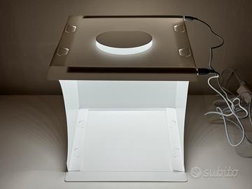 Light box set fotografico portatile con 6 sfondi